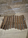 Plateau en noyer et inox design